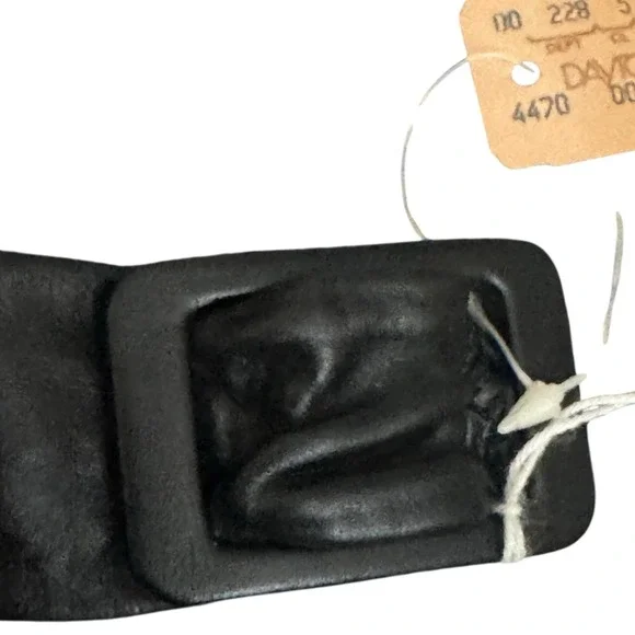 NWT 80's Deadstock Dayton's Dep. Store Black Leather Adjustable Belt Women's 1X - Picture 4 of 7
